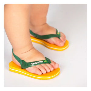 Havaianas - Chanclas Baby Brasil Logo | Amarillo