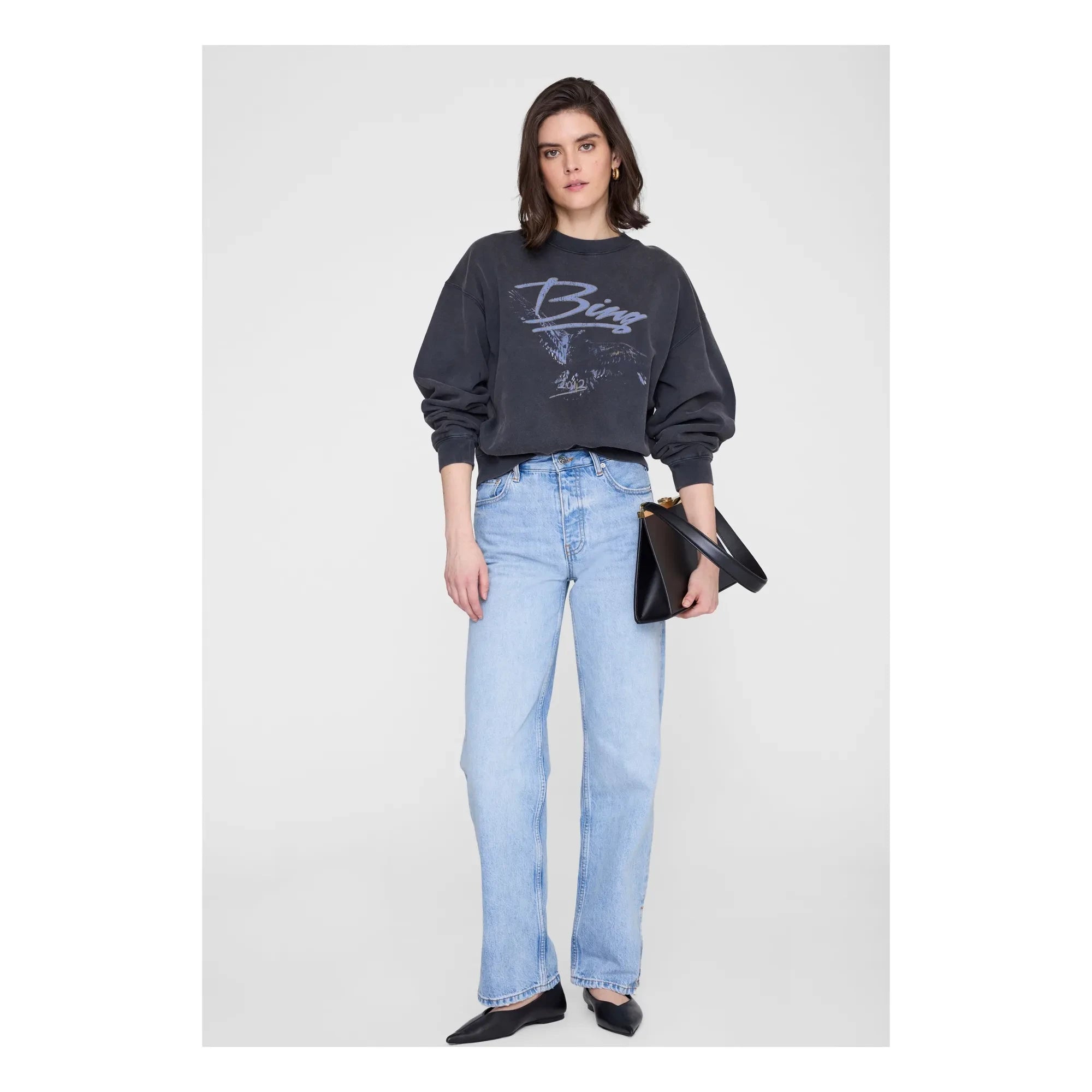 Anine Bing - Sudadera Spencer | Negro Lavado