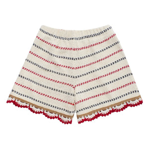 Maison Mangostan - Shorts de crochet a rayas | Crudo