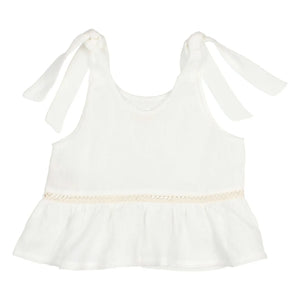 Búho - Blusa de lino con volantes | Rojo