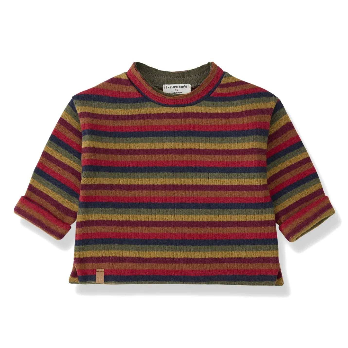 1+ in the family - Çizgili Nain Sweatshirt | Kırmızı