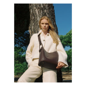 Elleme - Bolso de cuero graneado Vosges | Marrón oscuro