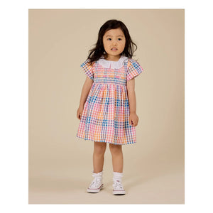 Goldie + Ace - Vestido fruncido de cuadros | Azul