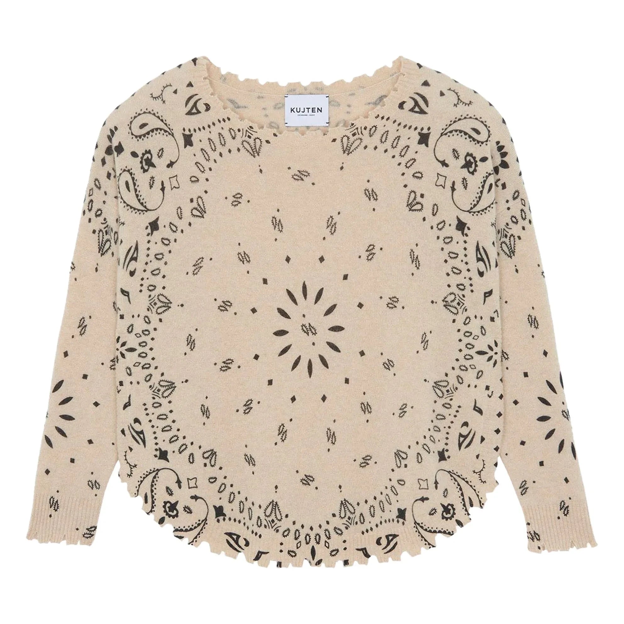 Kujten - Jersey de cachemir con bandana Mela | Crudo