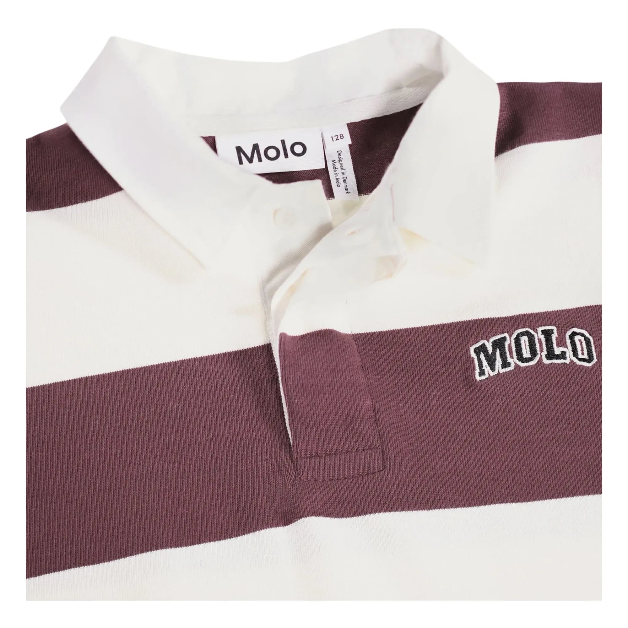 Molo - Relz Çizgili Organik Pamuklu Polo | Beyaz