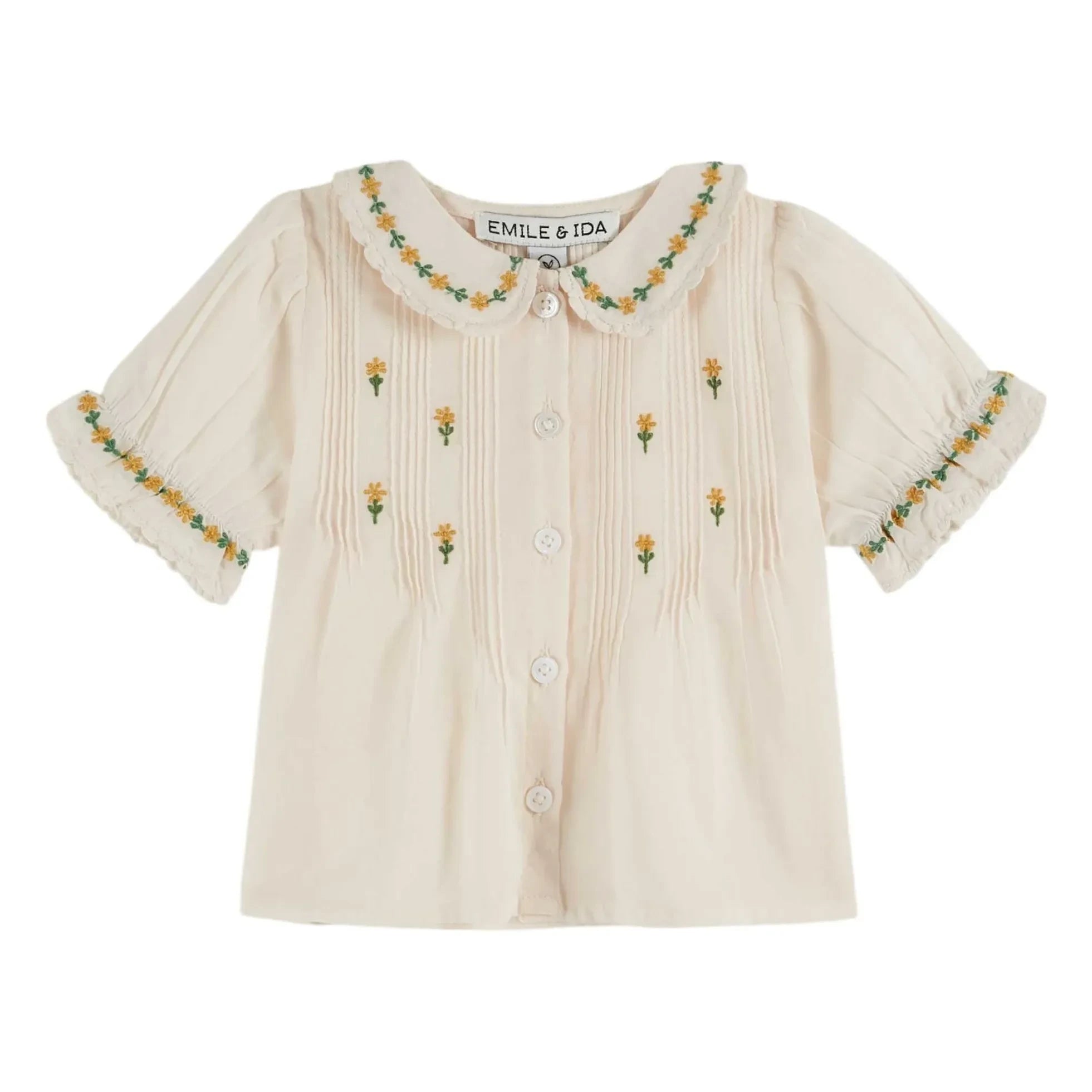 Emile et Ida - Blusa bordada con flores | Crema