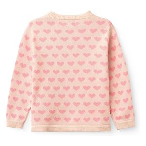 Copenhagen Colors - Cárdigan de Corazones de Algodón Orgánico | Rosa
