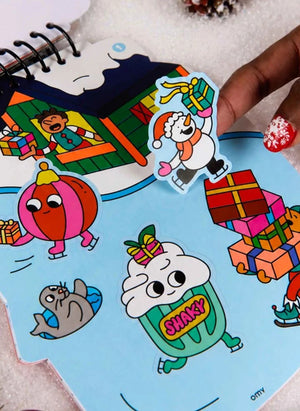 Omy - Libro de actividades navideñas con pegatinas