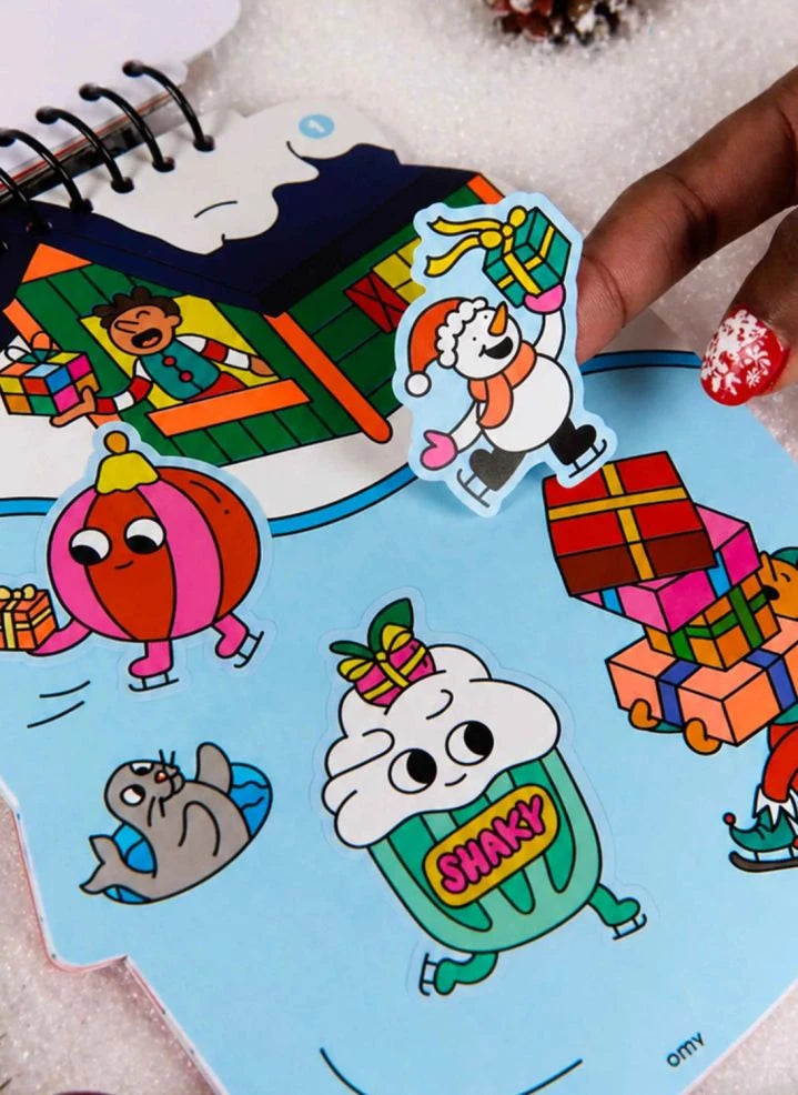 Omy - Libro de actividades navideñas con pegatinas