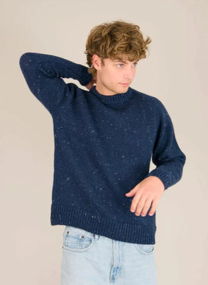 Origin Knitwear - Suéter de Lana Gruesa Raglan | Azul Oscuro