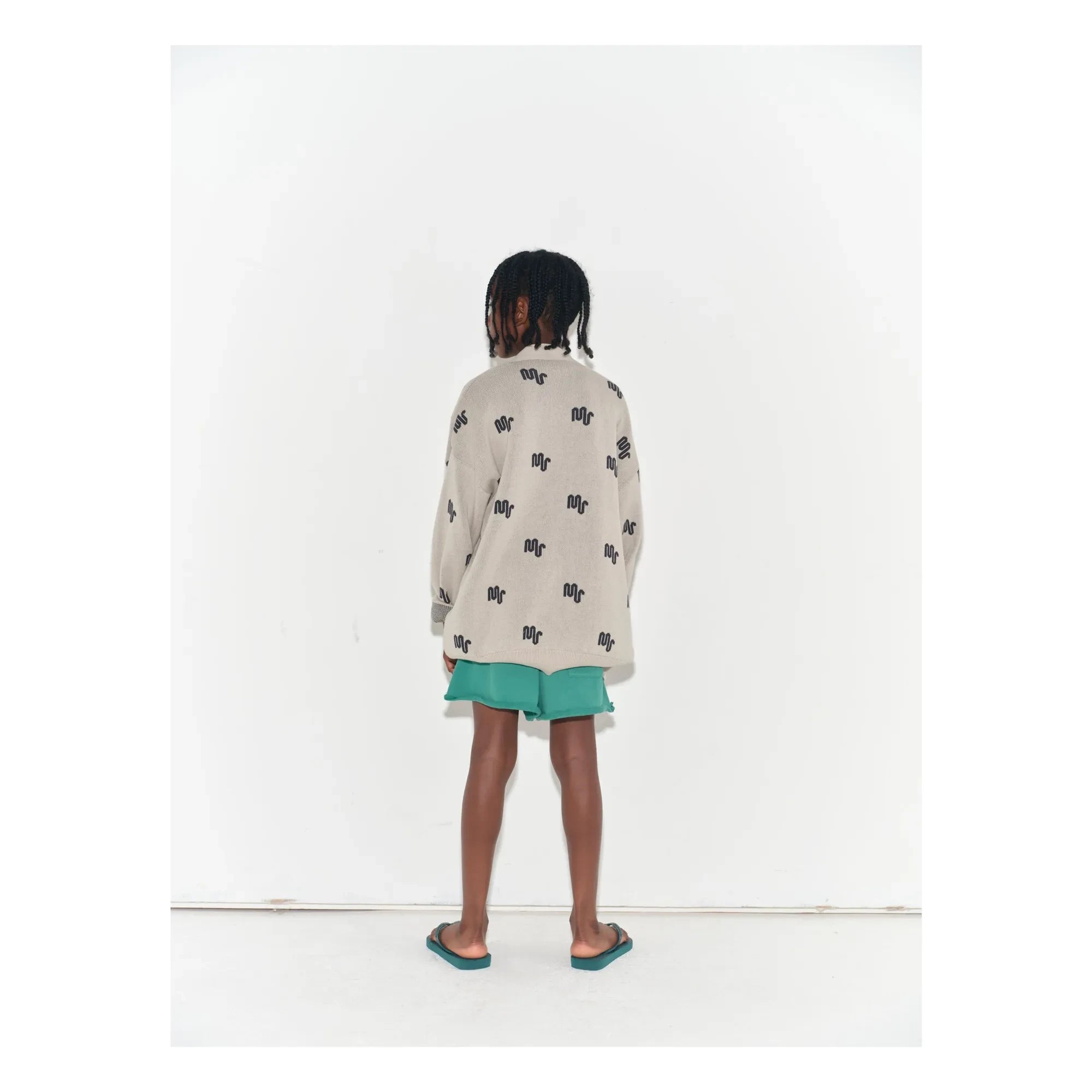 Main Story - Cardigan de algodón orgánico con monograma | Crudo