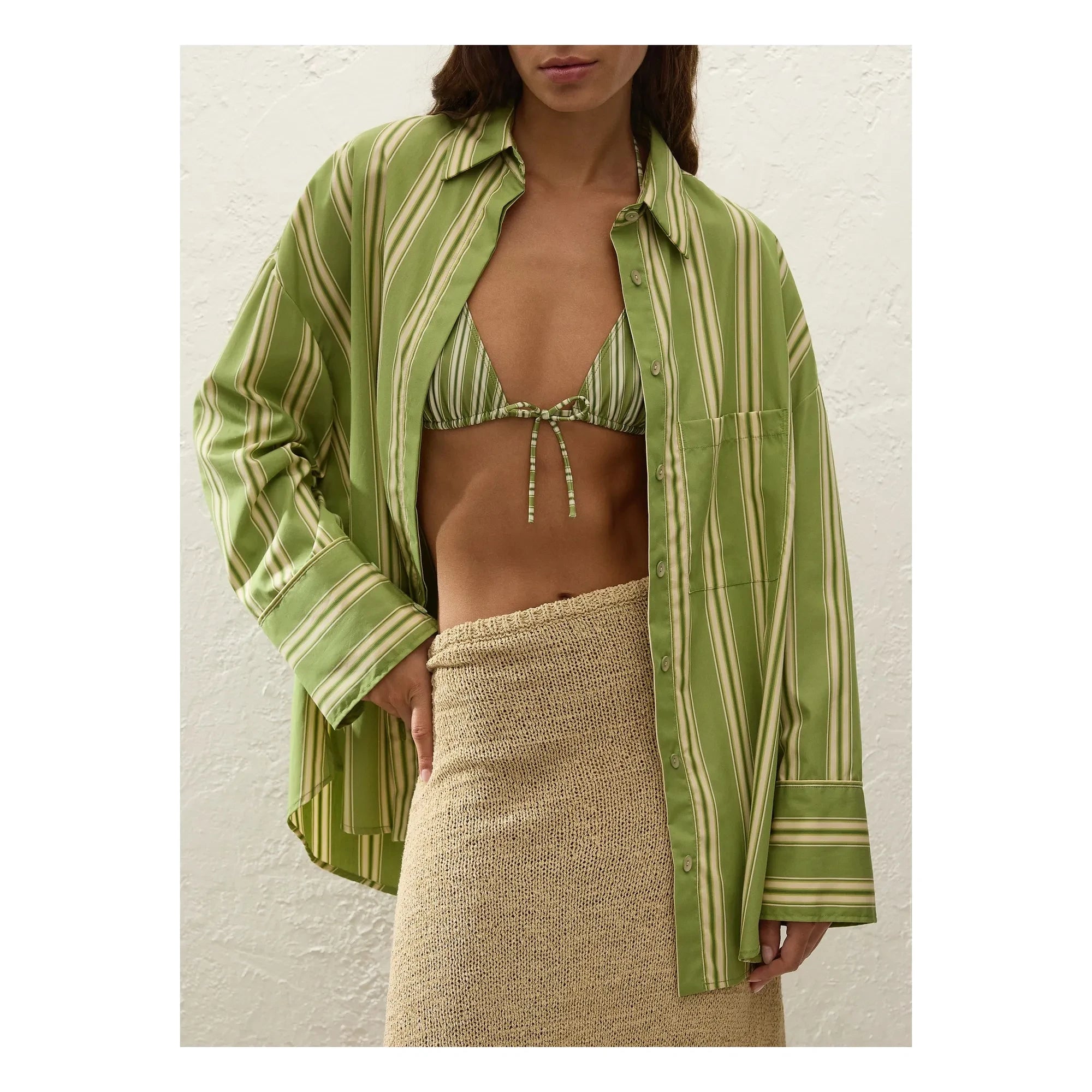 Faithfull the Brand - Camisa de rayas Clemente | Verde