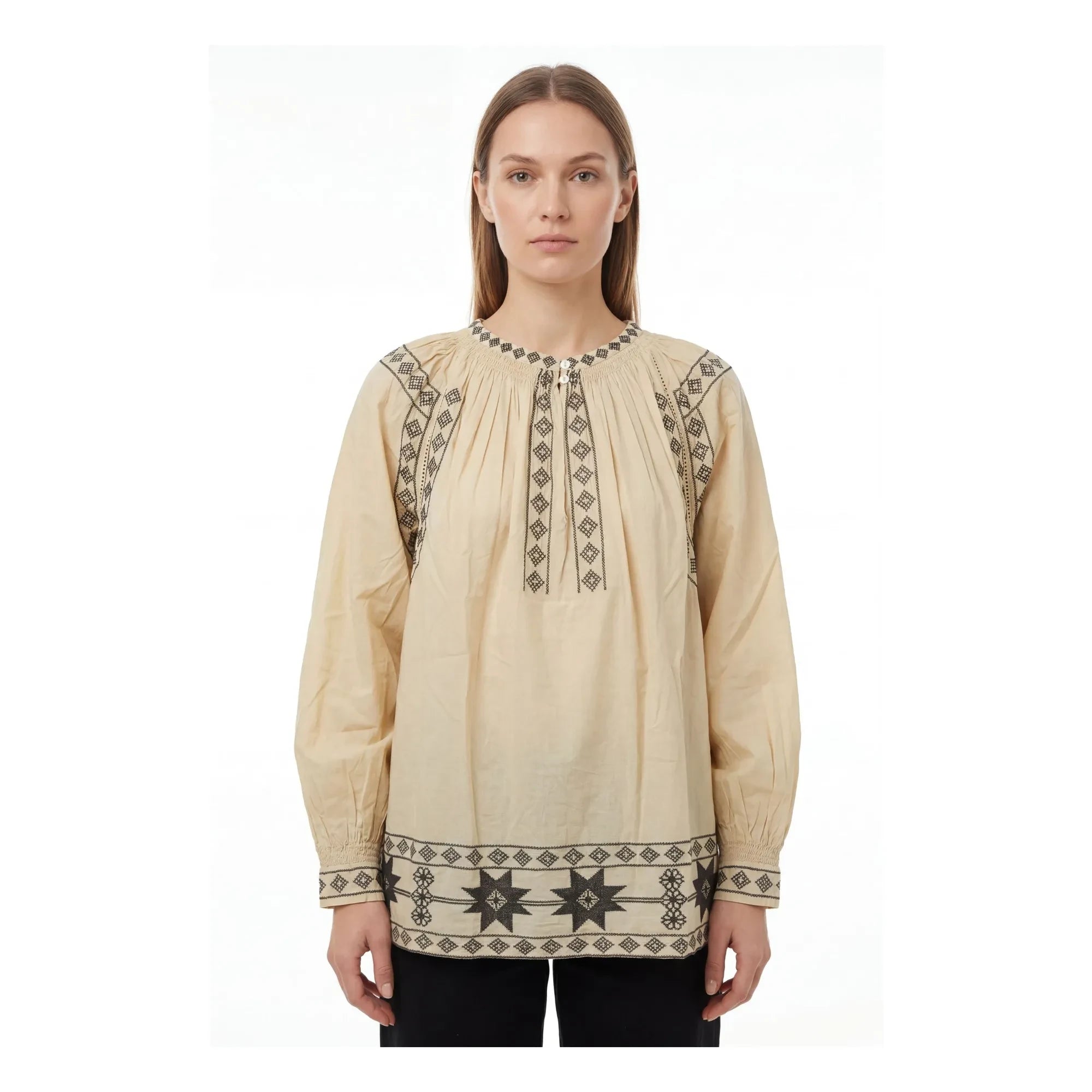 Hod - Blusa bordada de Natalia Pamuk | Champán