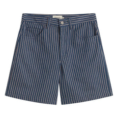 Thinking Mu - Luisa Short de Algodón Orgánico a Rayas | Azul grisáceo