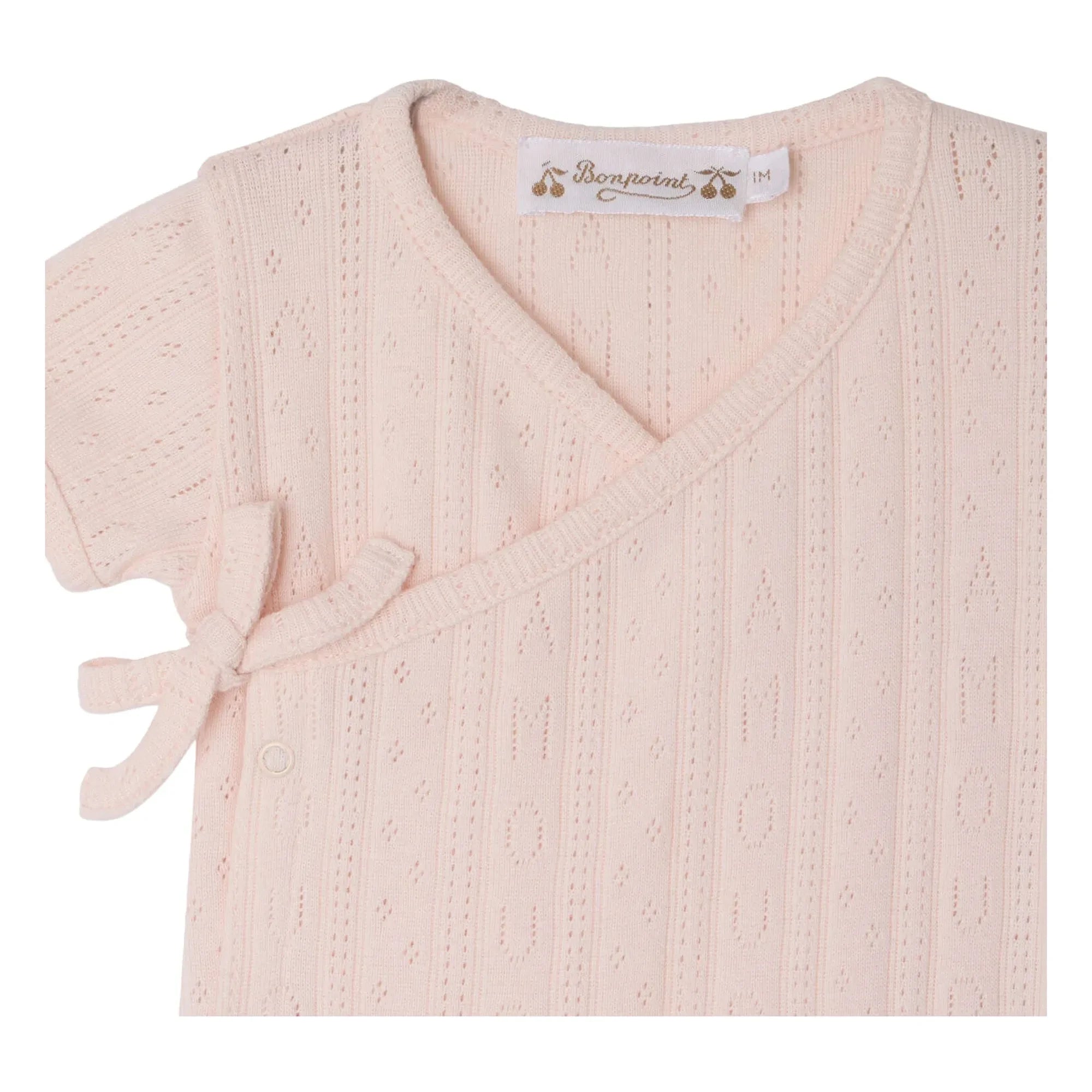 Bonpoint - Combicort de algodón orgánico Pointelle Chamomile | Rosa empolvado