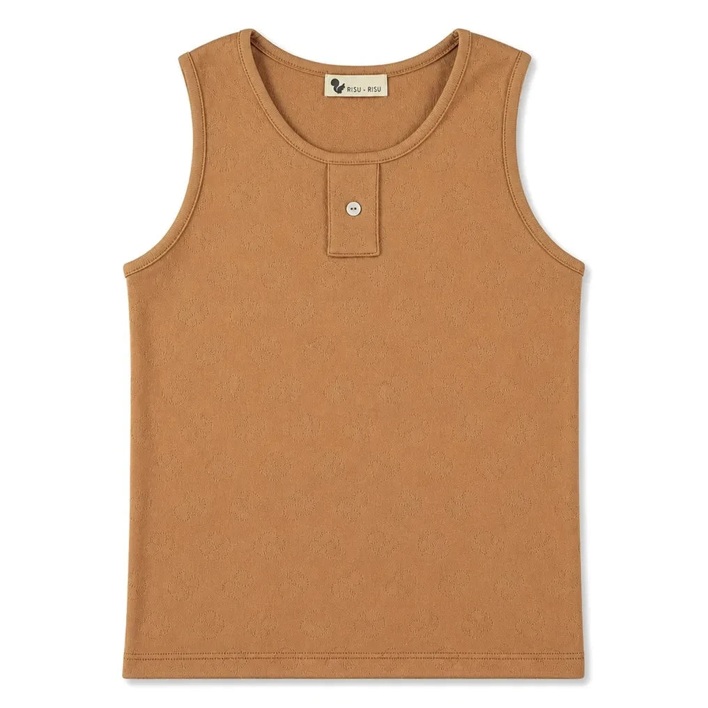 Risu Risu - Camiseta de luchador de algodón orgánico | Caramelo