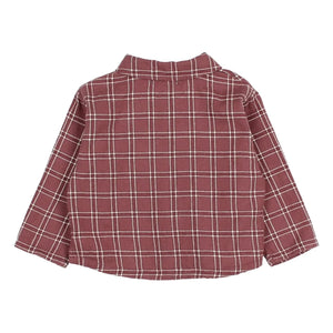 Búho - Camisa escocesa bebé | Burdeos