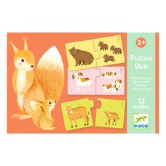 Djeco - Puzles de Dúos y Tríos de Animales Bebé