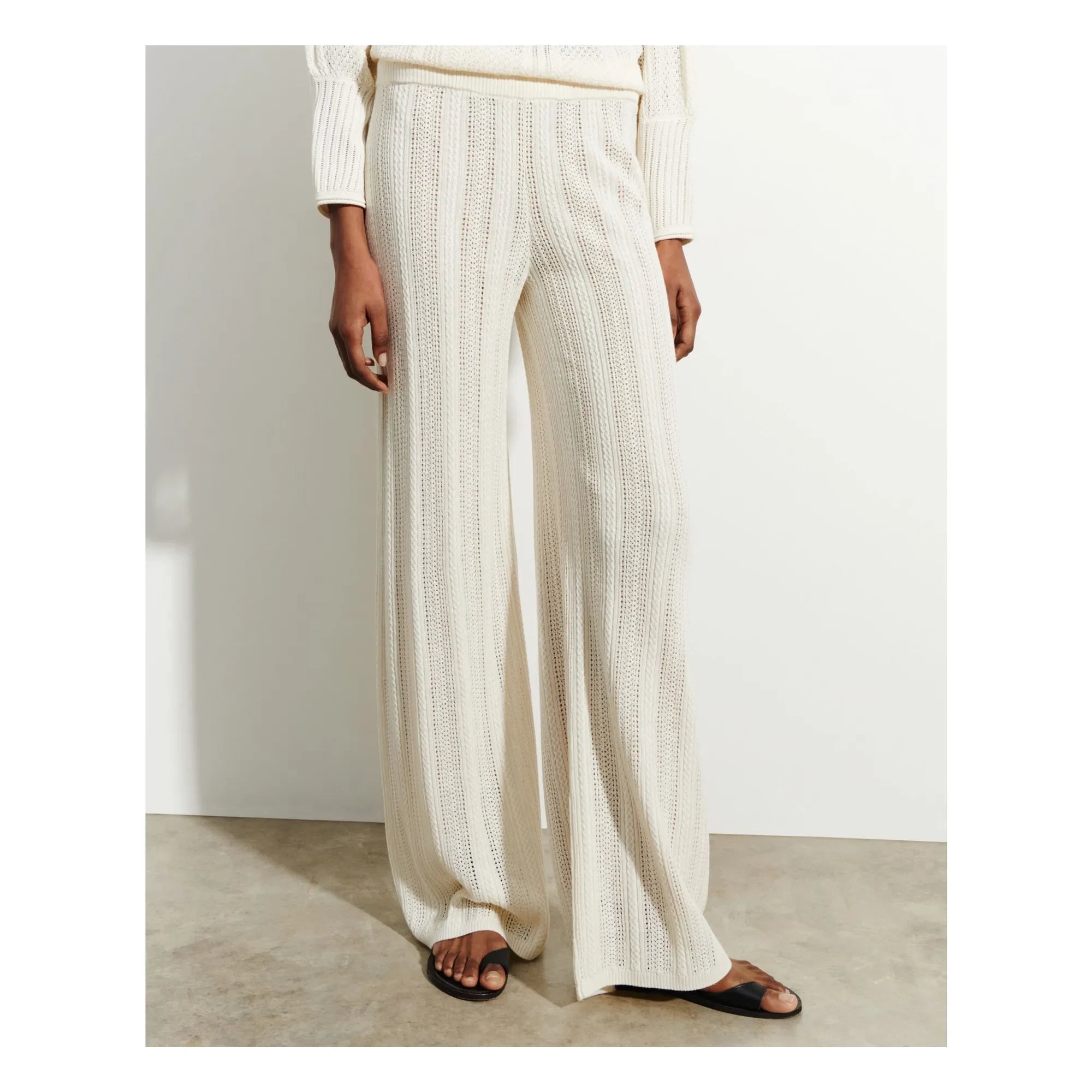 Bompard - Pantalón de Cachemira y Seda Pointelle | Natural