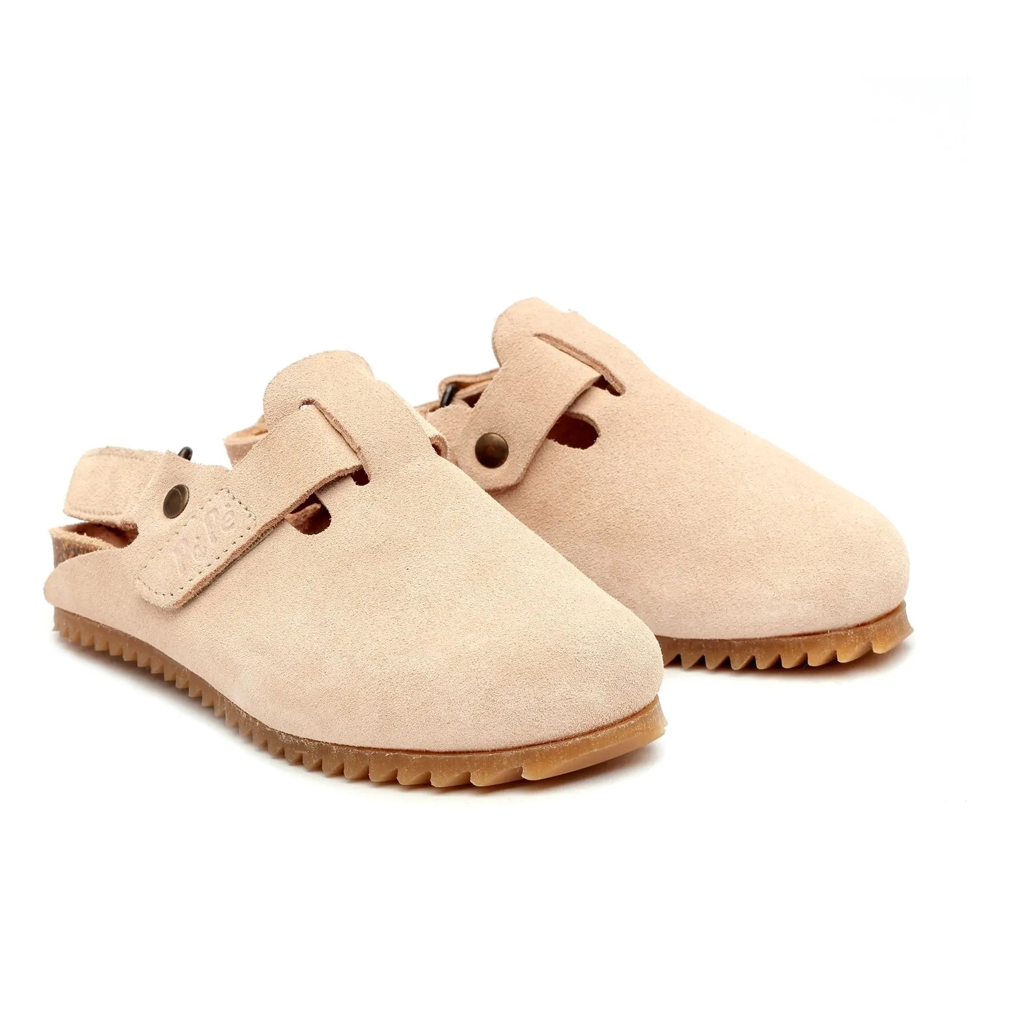 Pèpè - Pantuflas de ante con cierre de velcro | Beige
