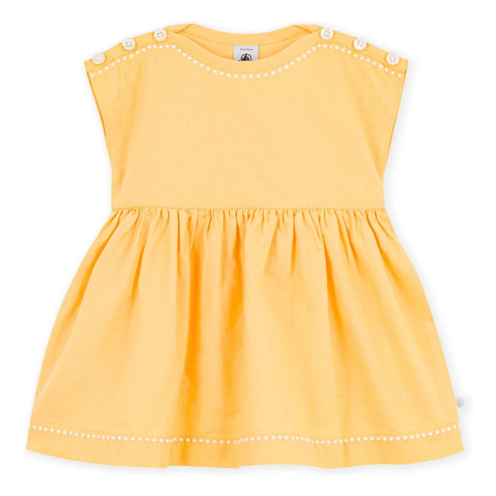 Petit Bateau - Vestido Lino Liso | Amarillo