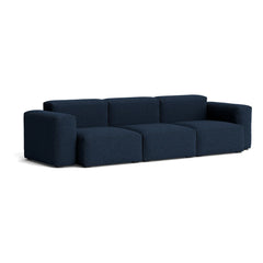 Hay - Sofá de tres plazas con reposabrazos bajos Mag Soft 1 | Azul marino
