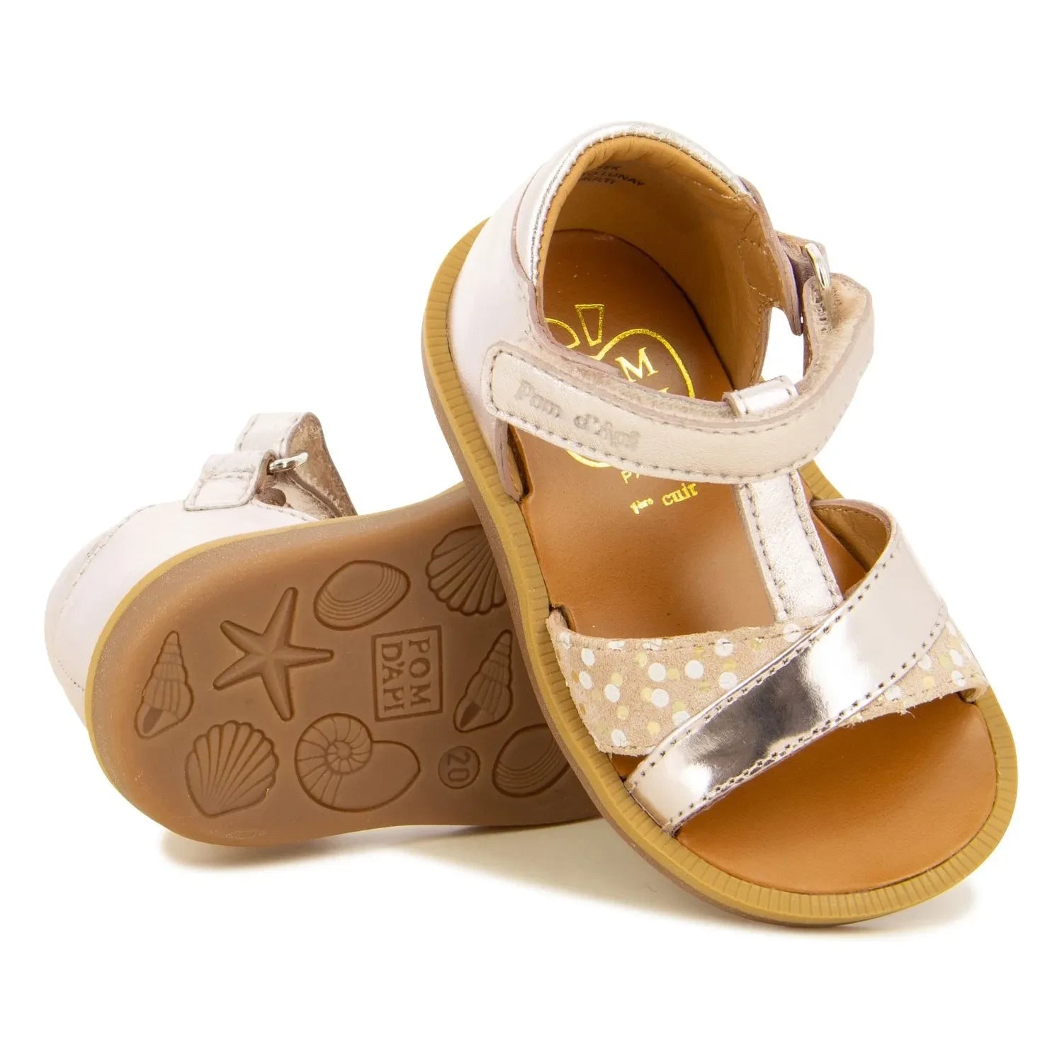 Pom d'Api - Sandalias Poppy Tek | Oro rosa