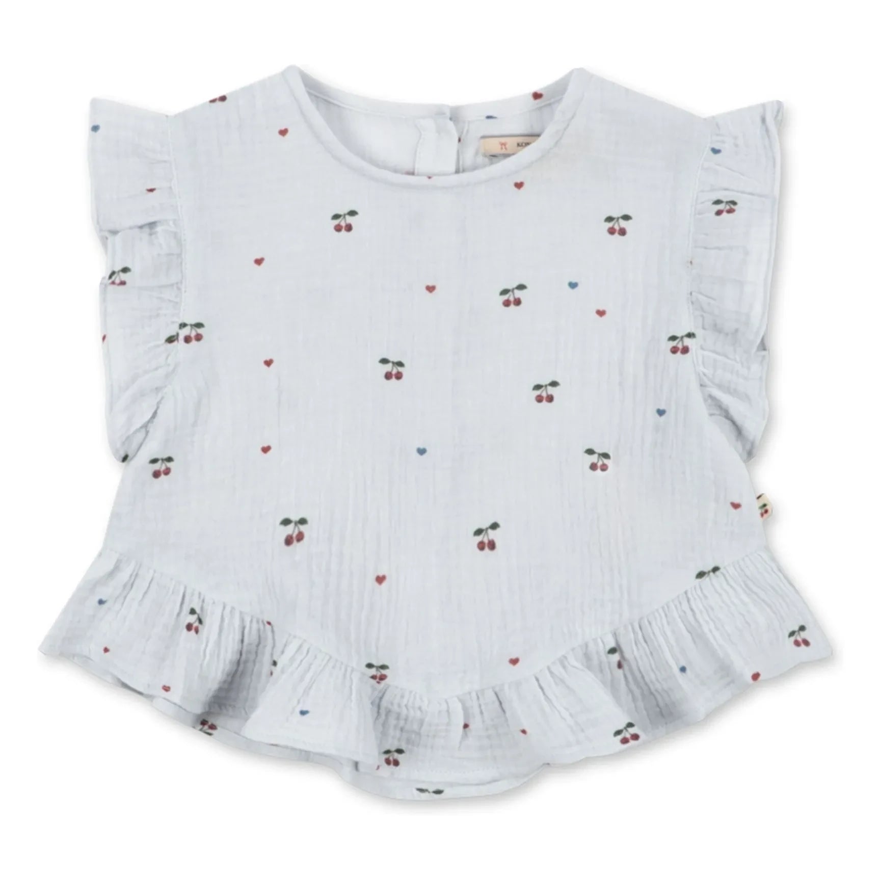 Konges Sløjd - Top de algodón orgánico Coco Cerises | Azul claro