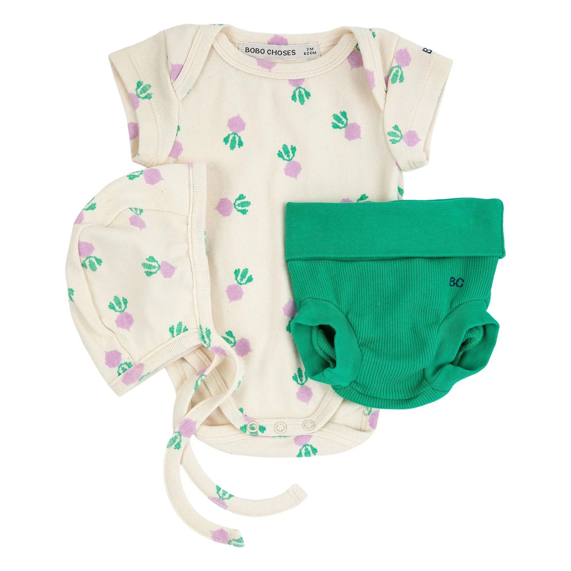 Bobo Choses - Conjunto de body Beguiled de algodón orgánico y pantalón corto Beetroot | Crudo
