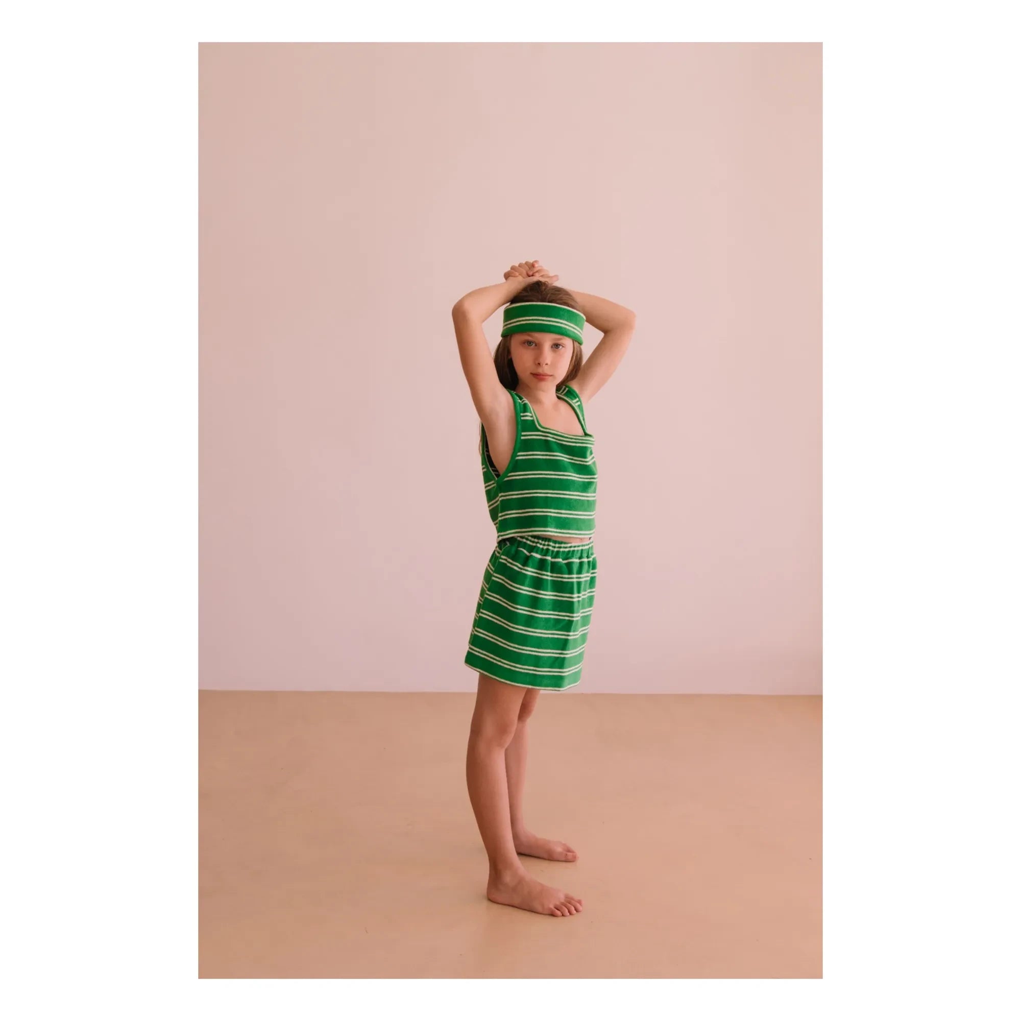 We Are Kids - Falda Marta a rayas de algodón orgánico | Verde