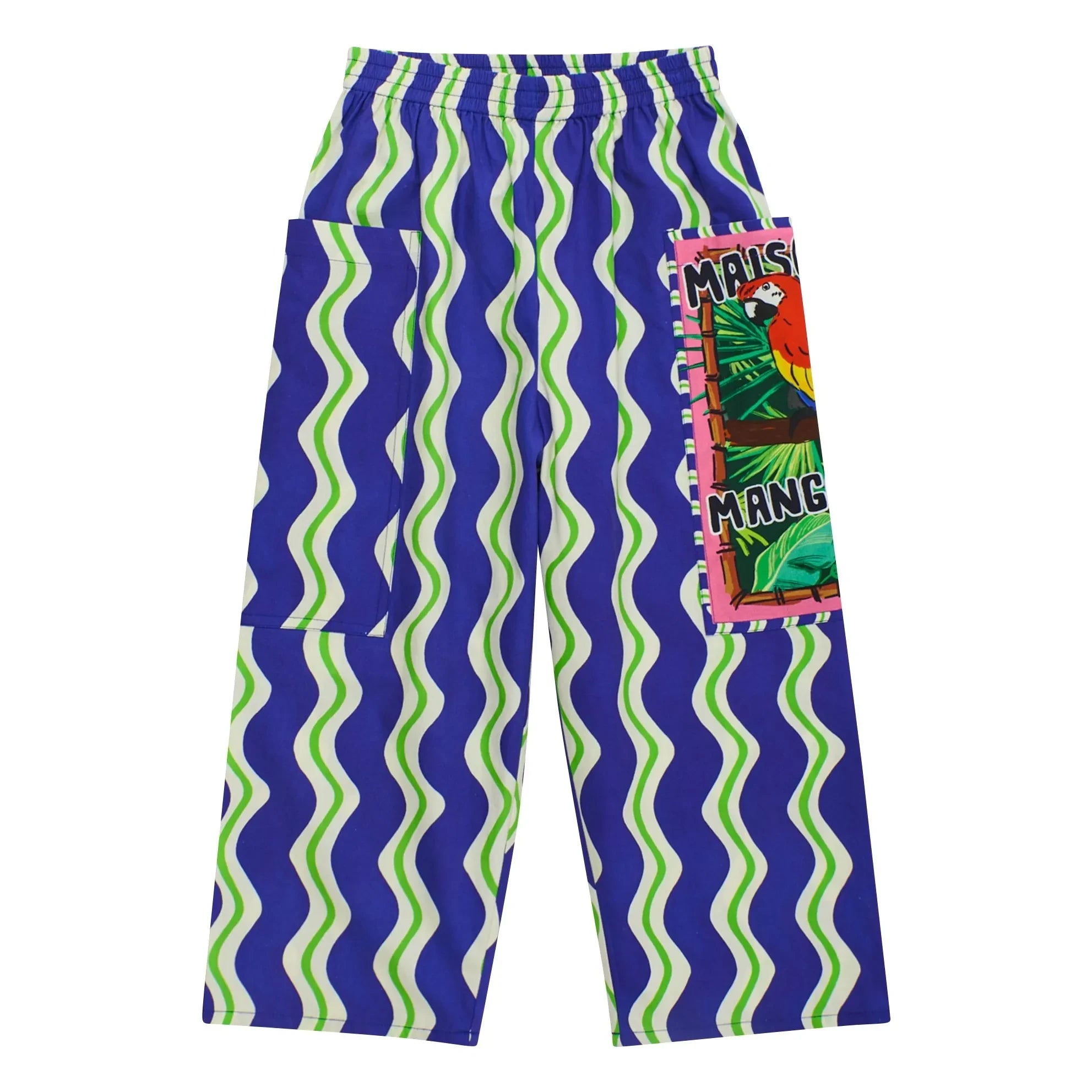 Maison Mangostan - Pantalón Wave Loro | Azul marino