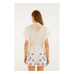 Farm Rio - Blusa de encaje | Blanco