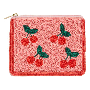 Emile et Ida - Cerises Perles clutch çanta | Pembe