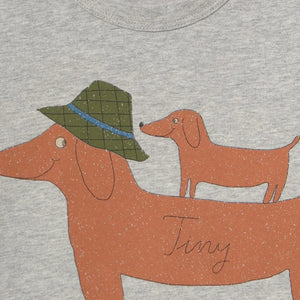 Tinycottons - Camiseta de algodón orgánico para perros | Gris jaspeado