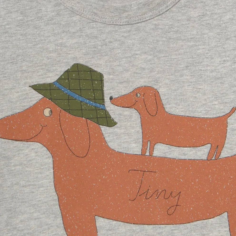 Tinycottons - Camiseta de algodón orgánico para perros | Gris jaspeado