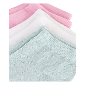 Petit Bateau - Set de 3 pares de calcetines bajos perforados | Rosa