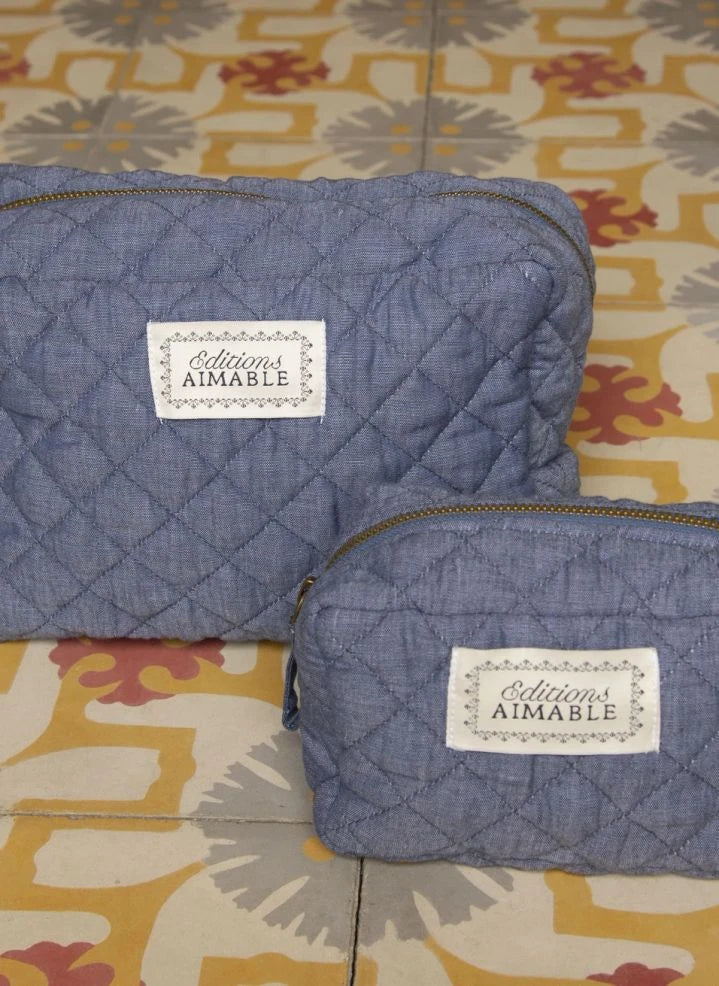 Editions Aimable - Bolsa de cosmética Toscana | Chambray azul