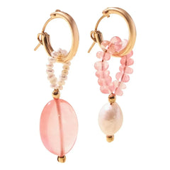 Camille Colette Studio - Pendientes de aro Jim Quartz | Rosa