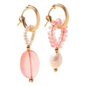 Camille Colette Studio - Pendientes de aro Jim Quartz | Rosa