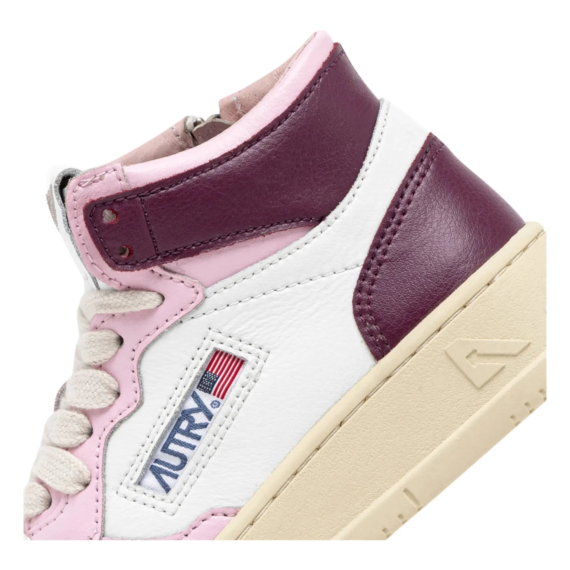 Autry - Zapatillas deportivas de cuero de media caña Medalist bicolor para niños | Rosas