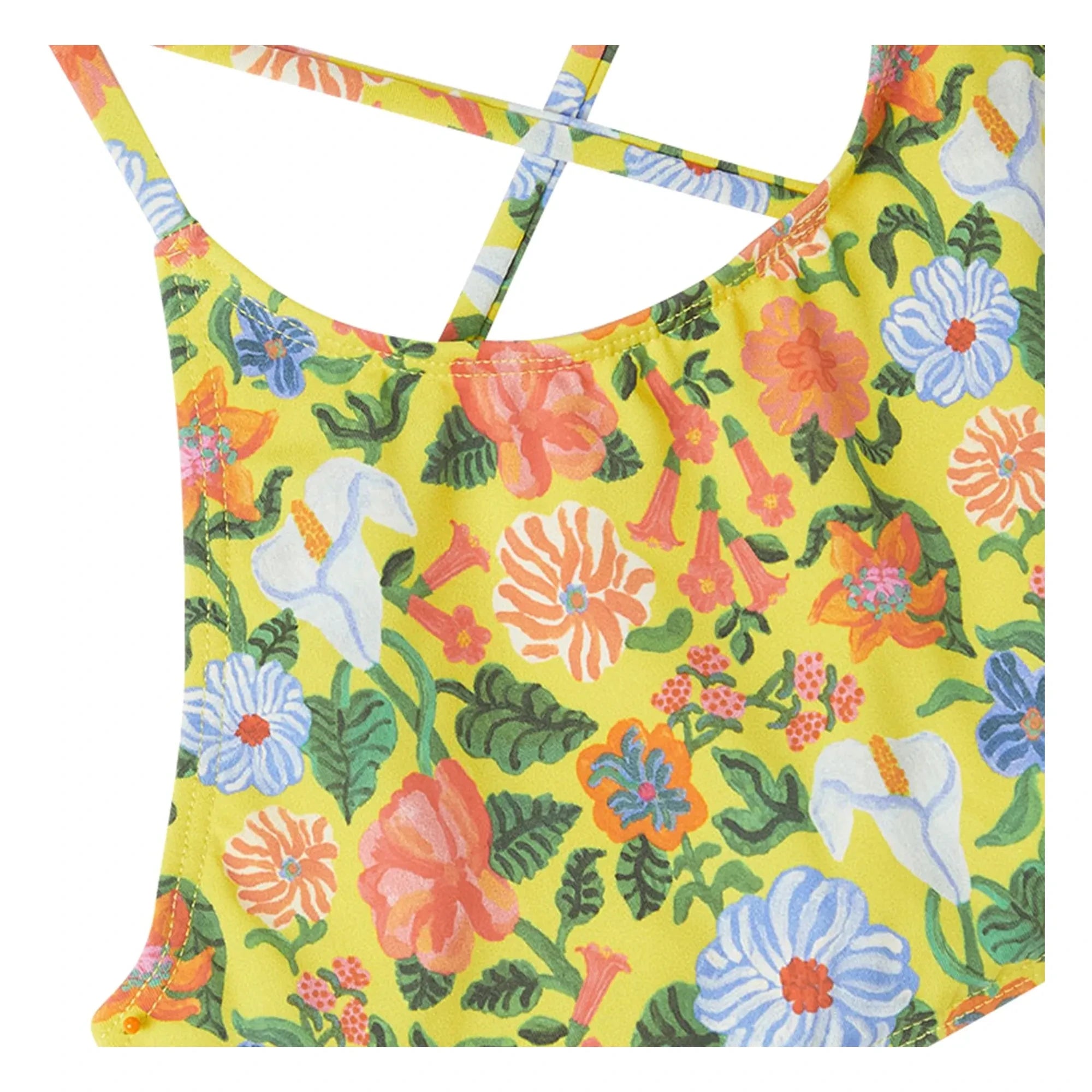 Fábula - Bañador Floral Volanteado de 2 Piezas | Amarillo