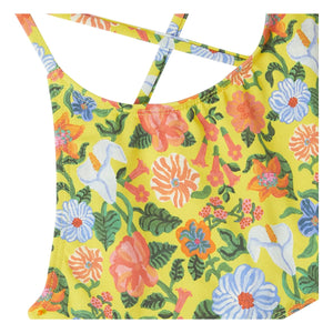 Fábula - Bañador Floral Volanteado de 2 Piezas | Amarillo