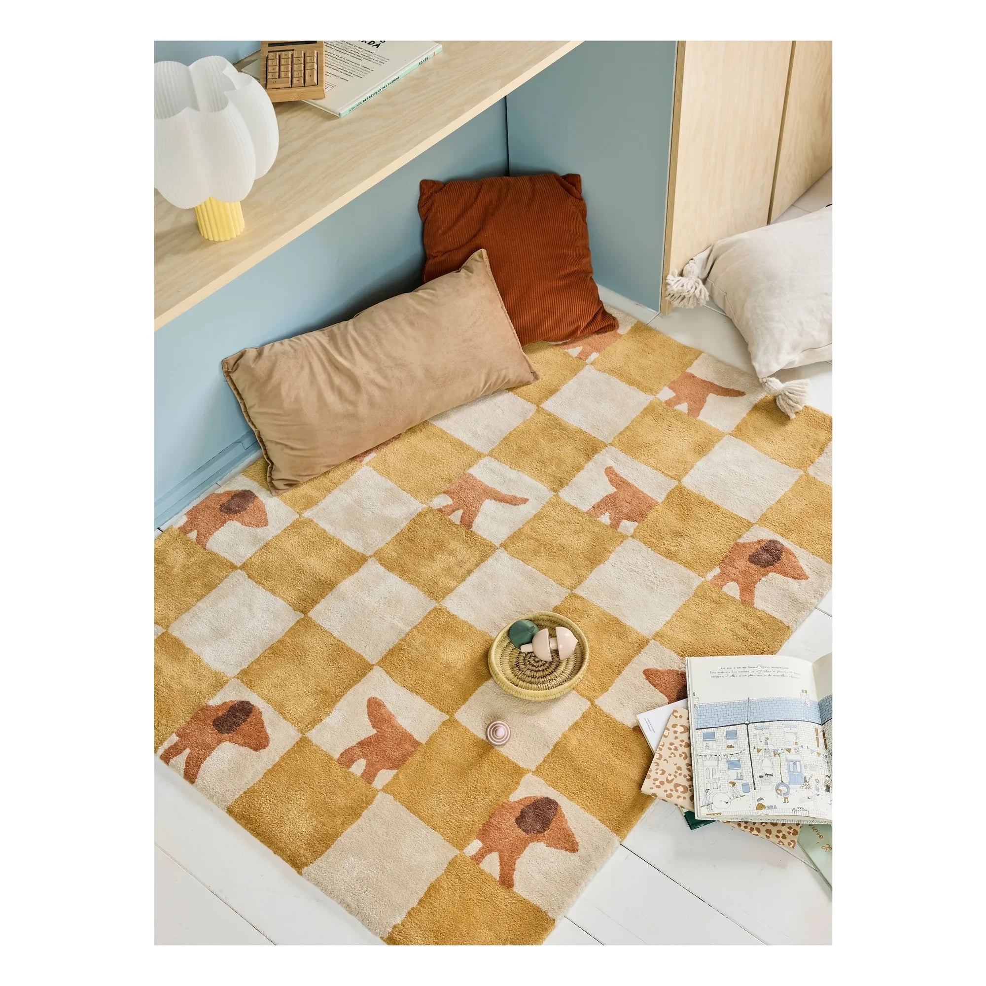 Bleuu-studio - Alfombra Walter Damier | Mostaza