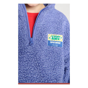 American Vintage - Sudadera de media cremallera de sherpa de fibra reciclada Hoktown | Morado