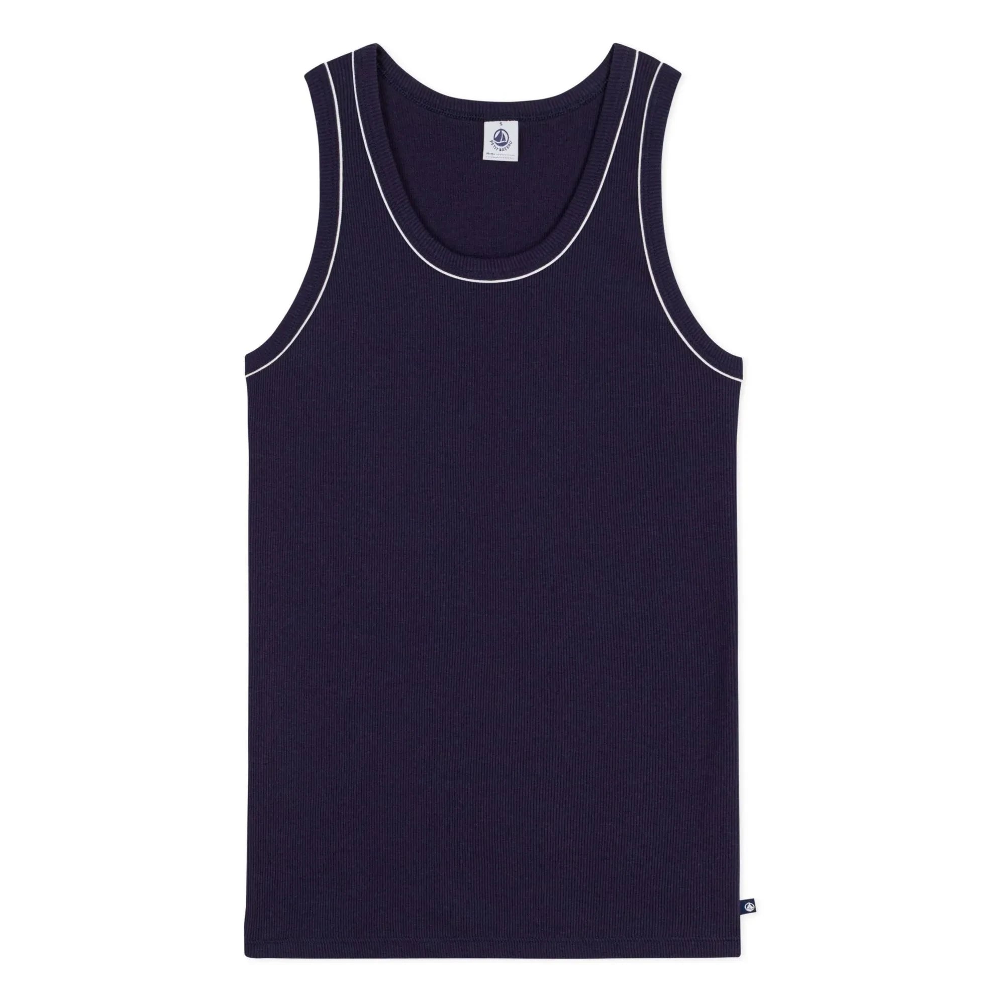 Petit Bateau - Camiseta sin mangas acanalada | Azul marino