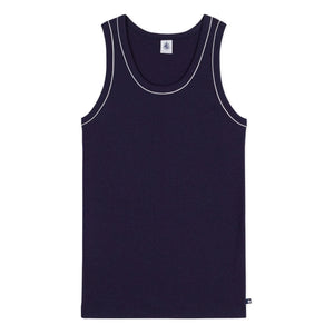 Petit Bateau - Camiseta sin mangas acanalada | Azul marino