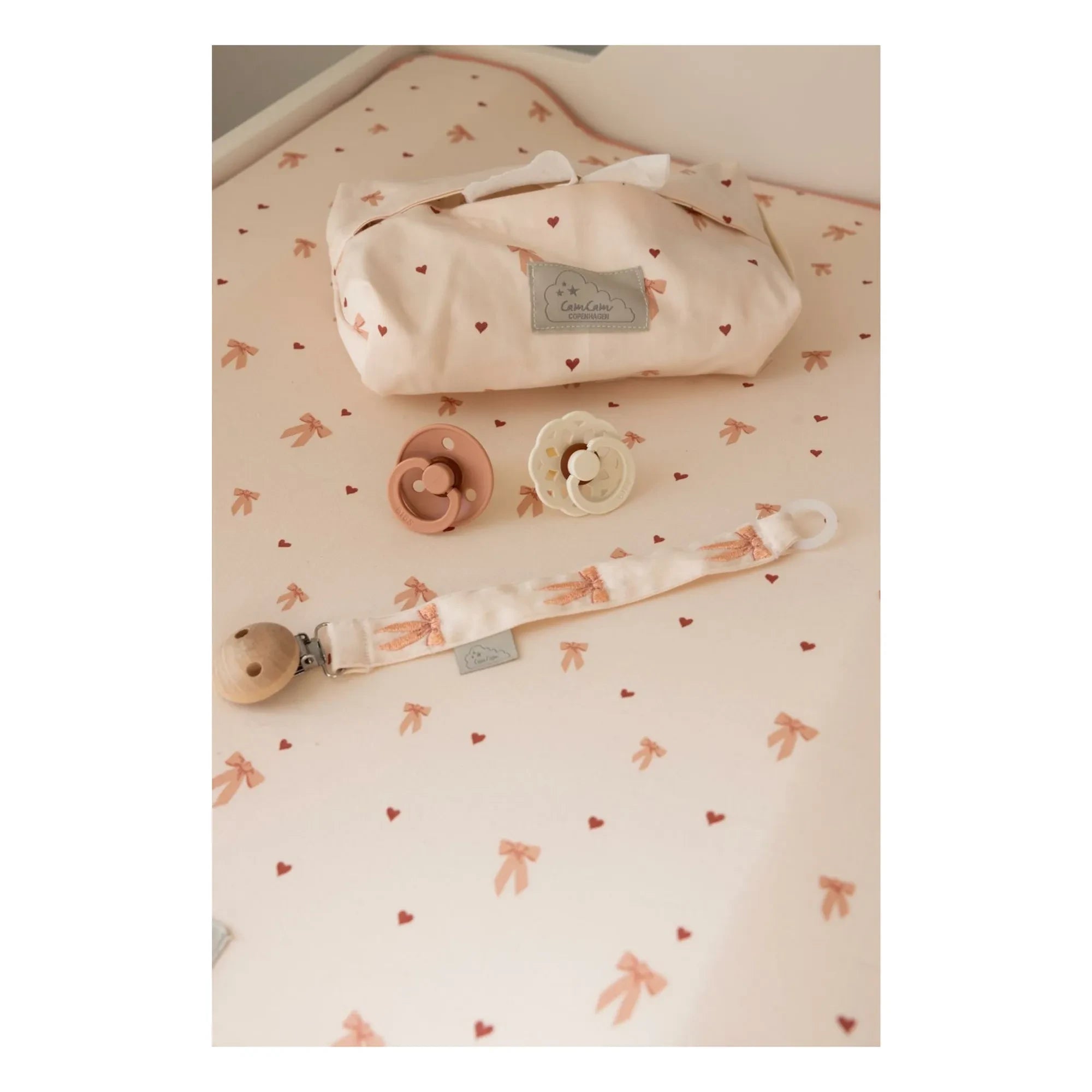 Cam Cam - Cambiador estampado de lazos | Rosa