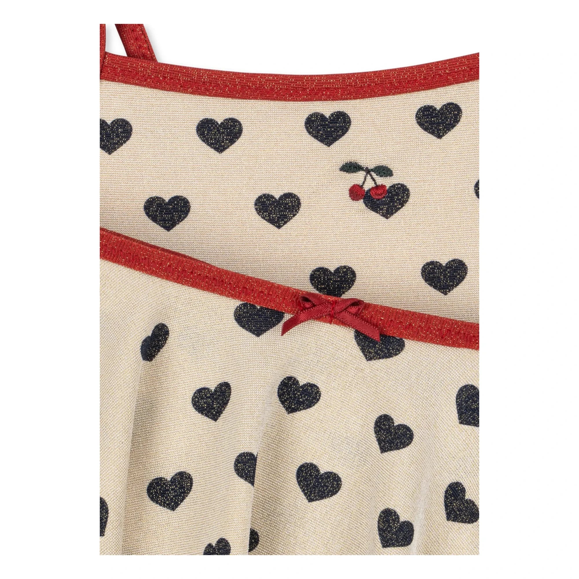 Konges Sløjd - Traje de baño Manon Hearts con falda brillante | Crudo