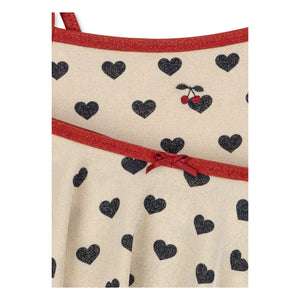 Konges Sløjd - Traje de baño Manon Hearts con falda brillante | Crudo