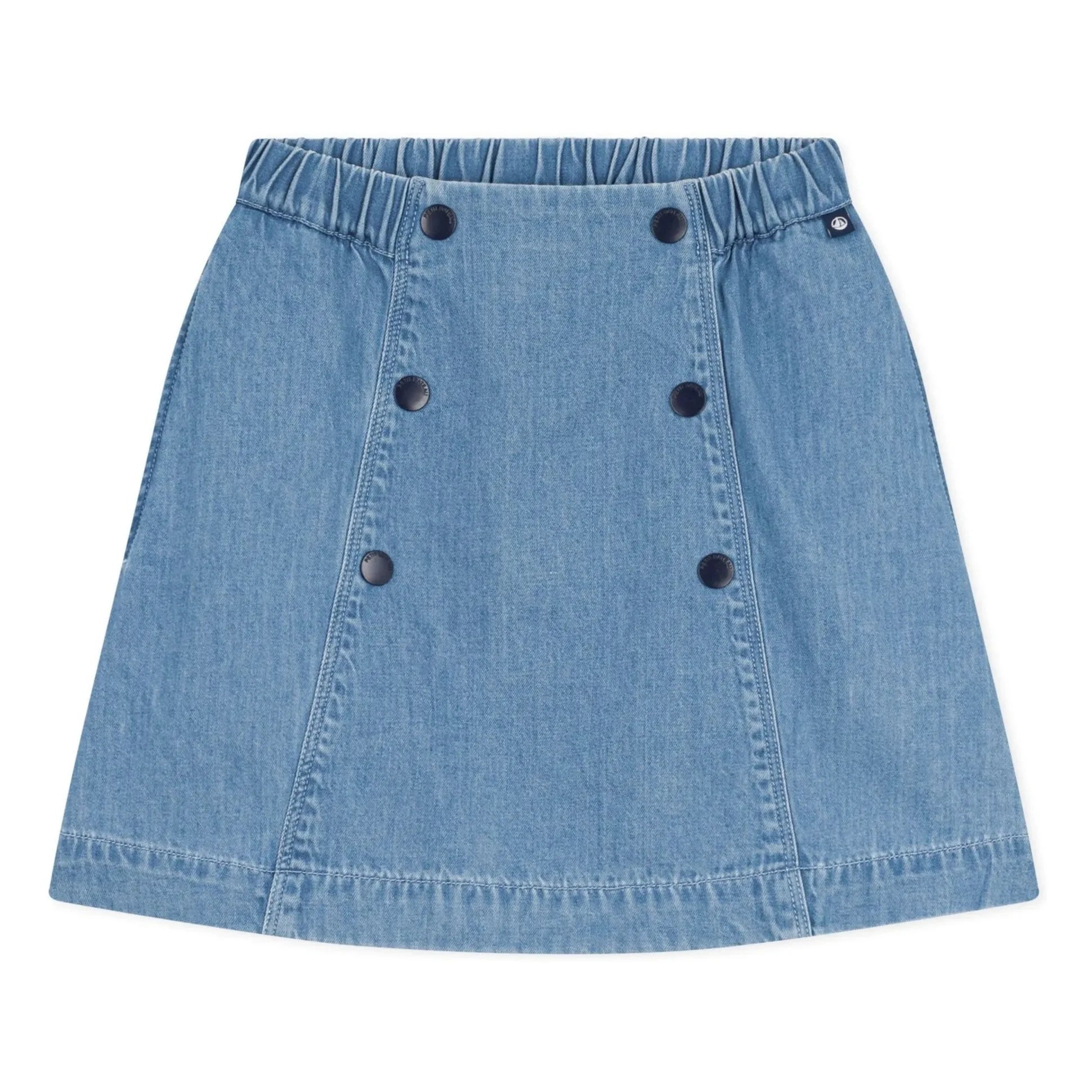 Petit Bateau - Falda vaquera con tirantes de algodón orgánico | Azul